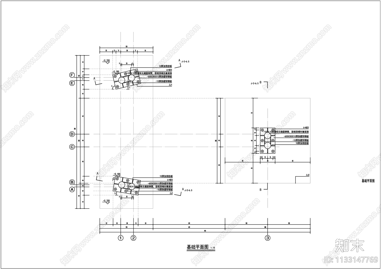 现代钢结构异型廊架cad施工图下载【ID:1133147769】