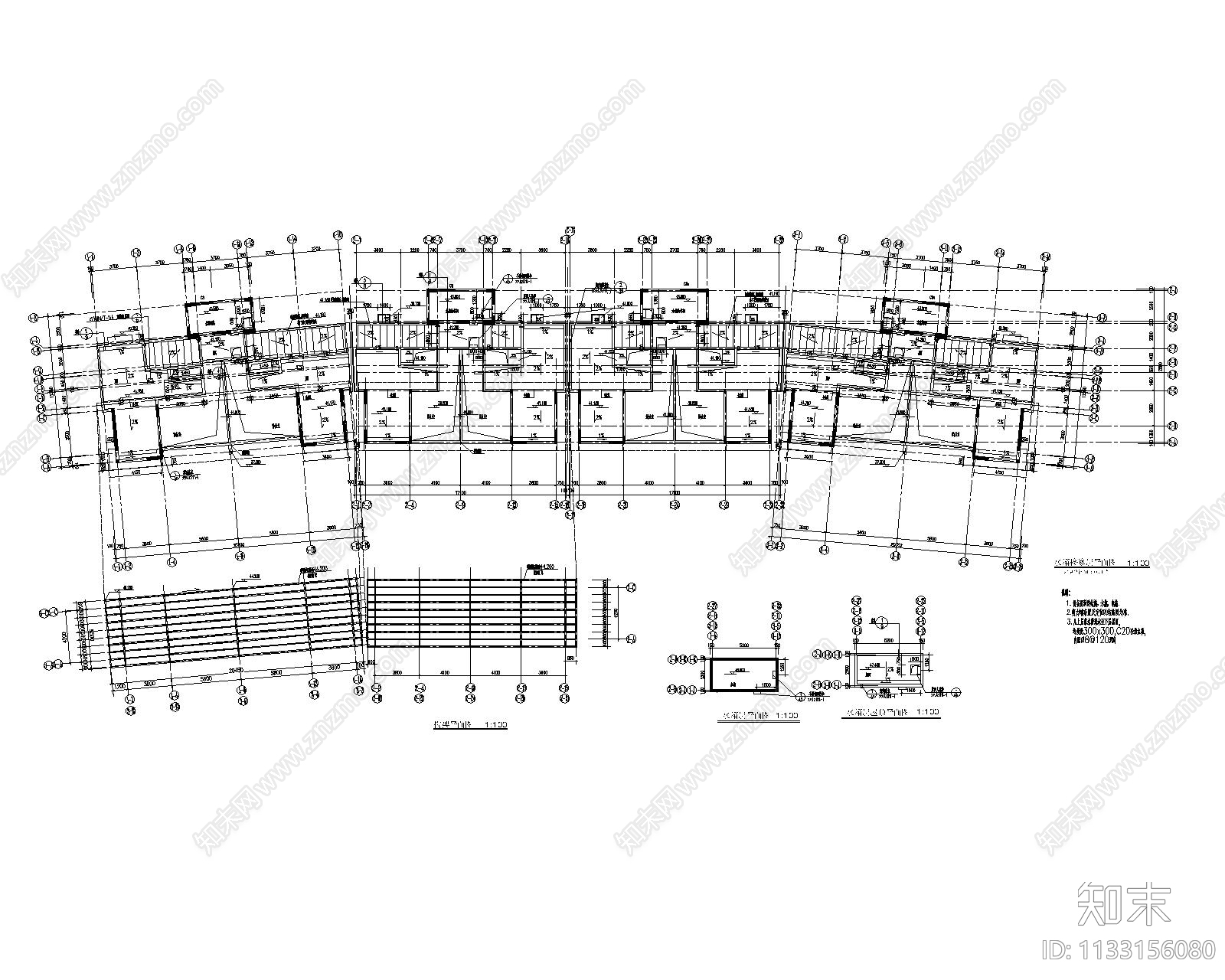 高层小区建筑cad施工图下载【ID:1133156080】