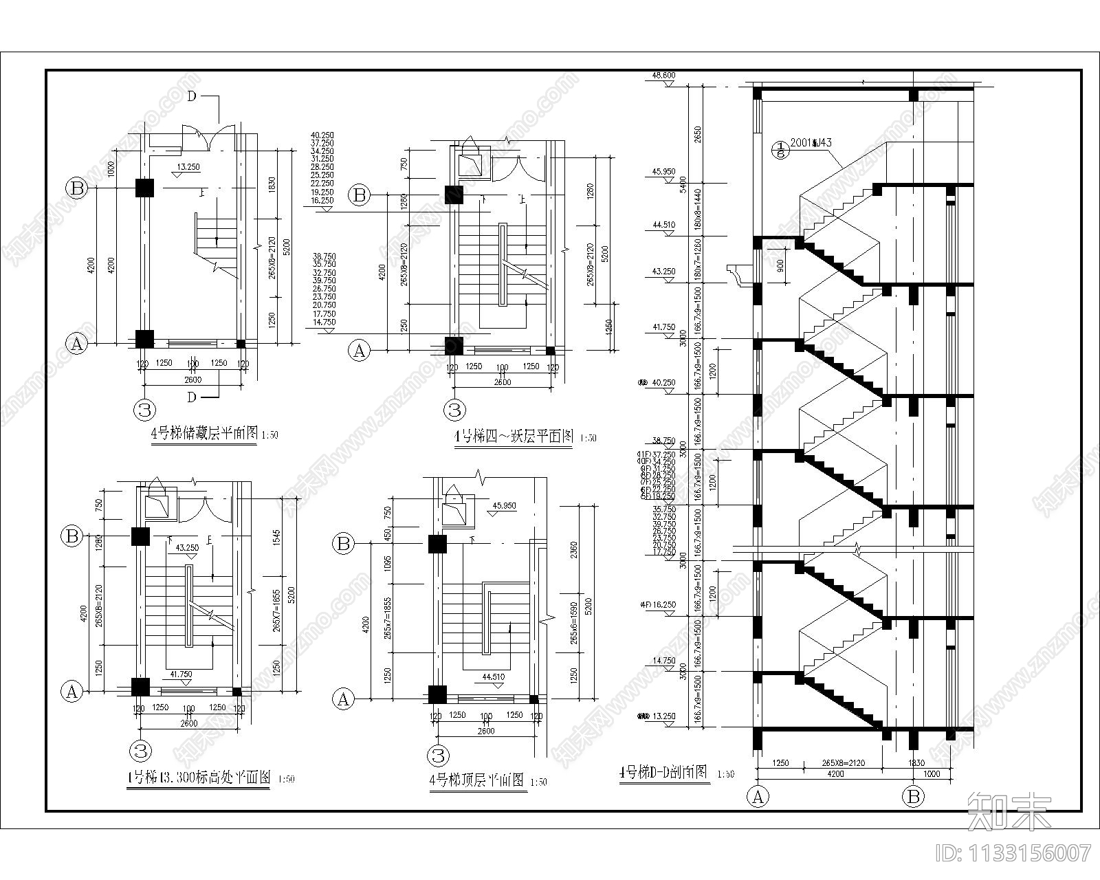 高层住宅建筑cad施工图下载【ID:1133156007】