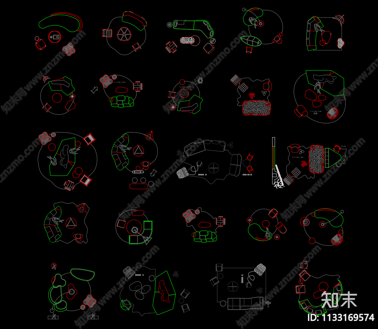 现代风格沙发cad施工图下载【ID:1133169574】