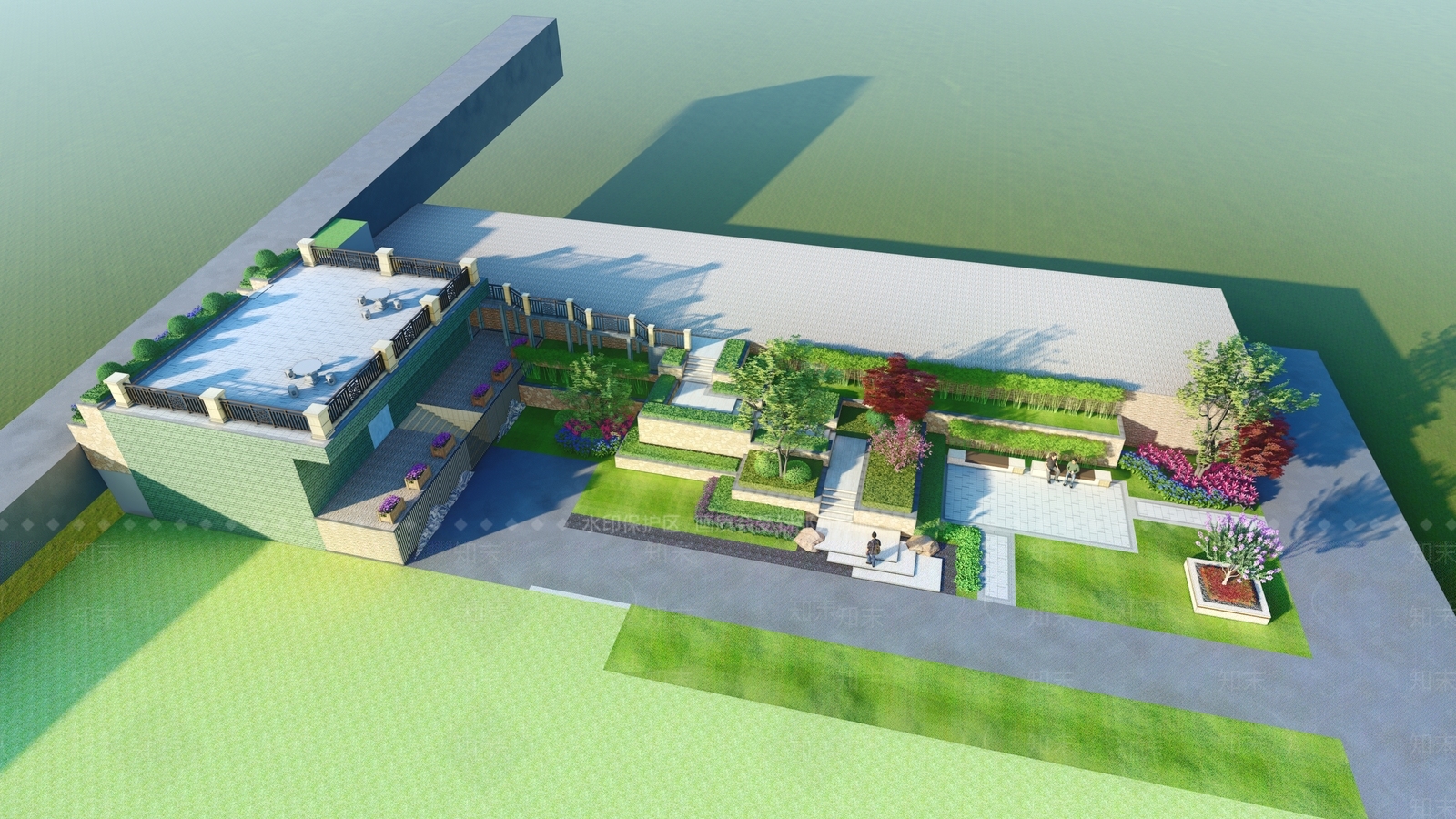 现代台阶景观SU模型下载【ID:1133170747】