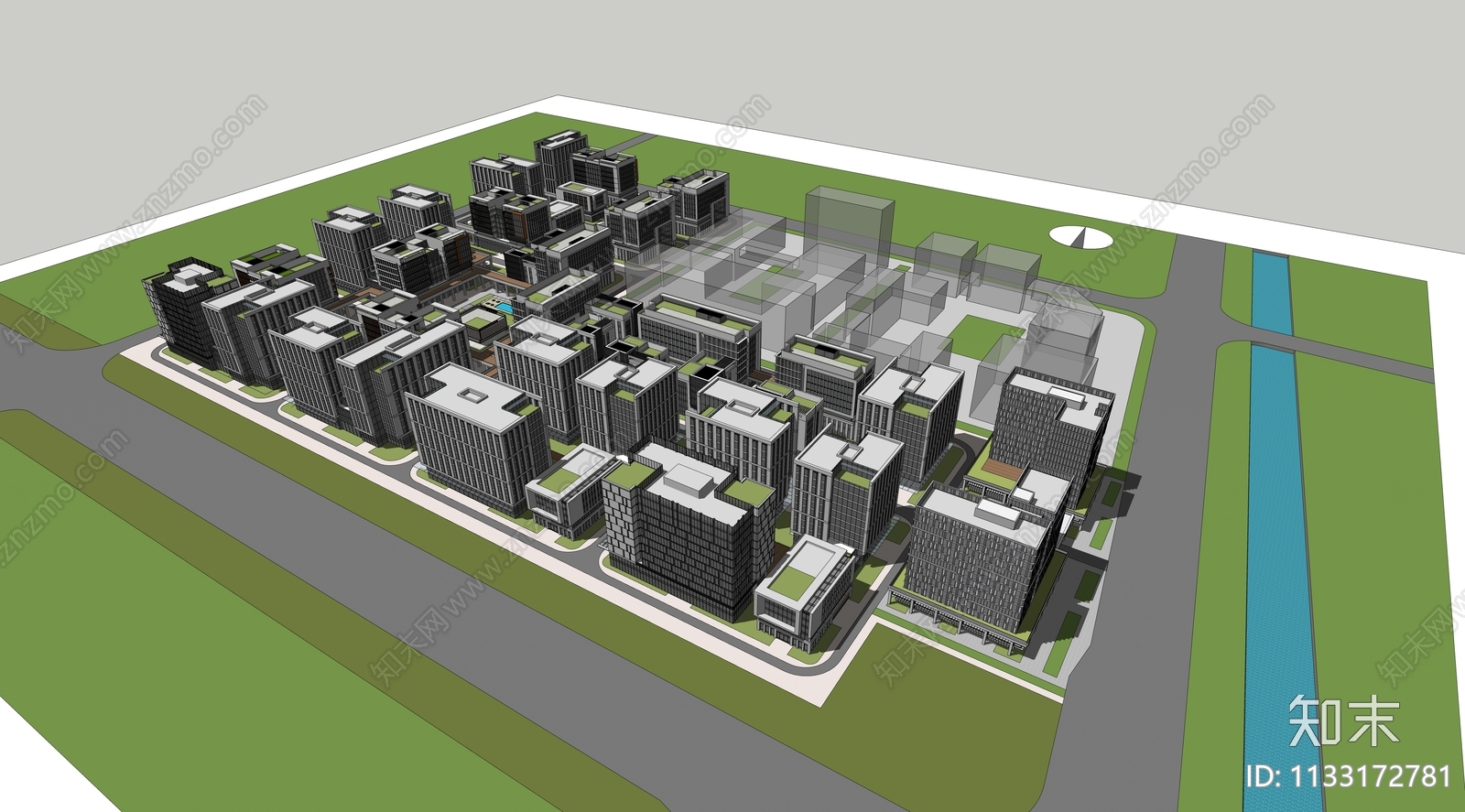 现代产业园SU模型下载【ID:1133172781】