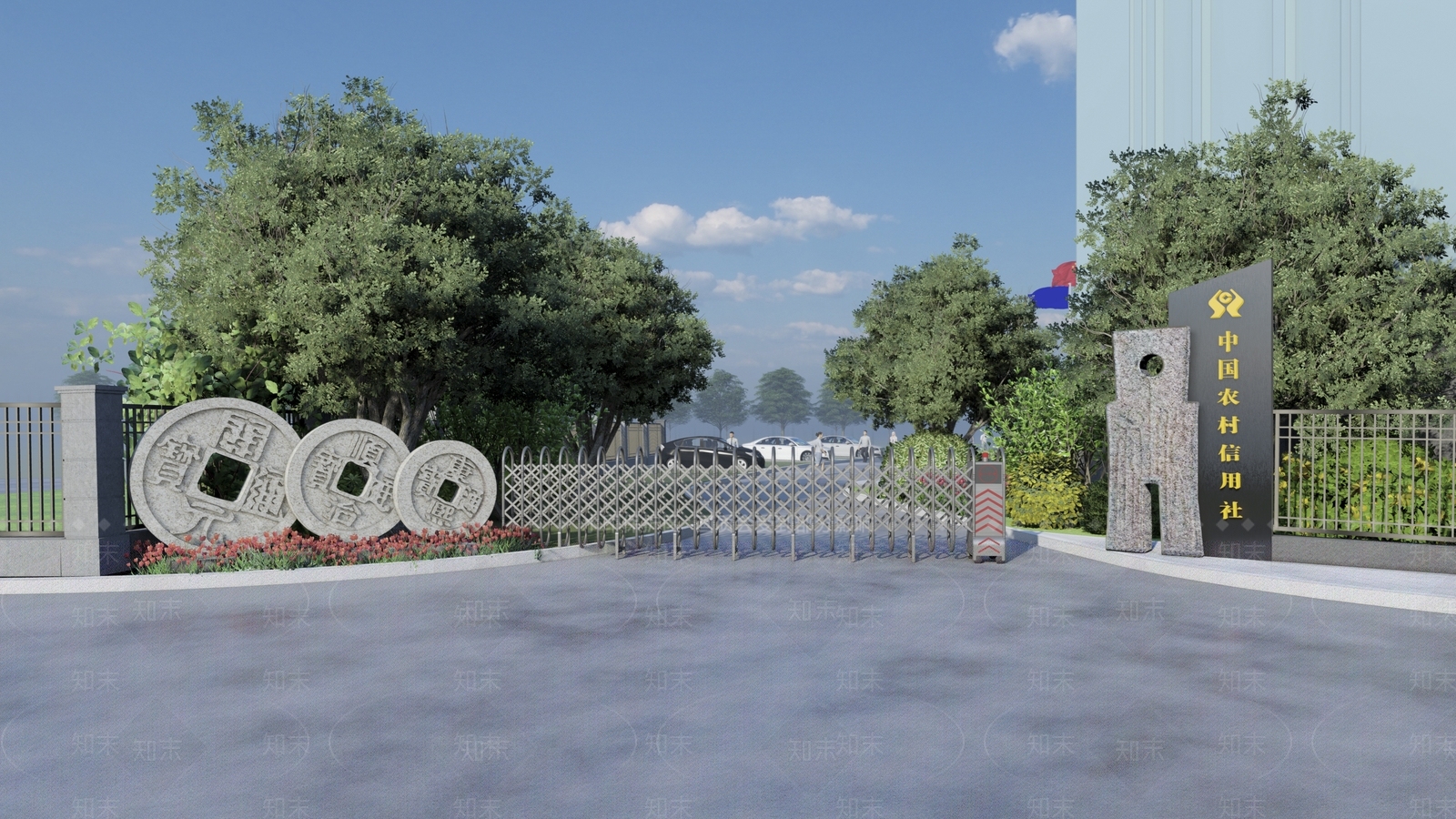 现代特色文化入口大门SU模型下载【ID:1133173719】