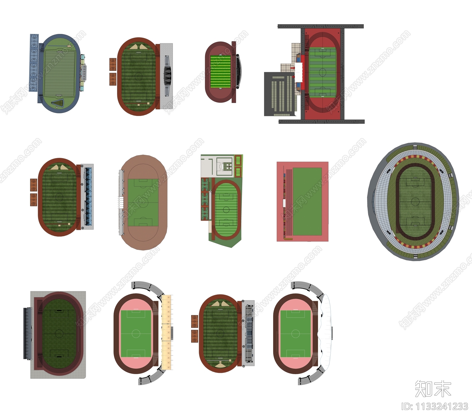 现代看台田径场SU模型下载【ID:1133241233】