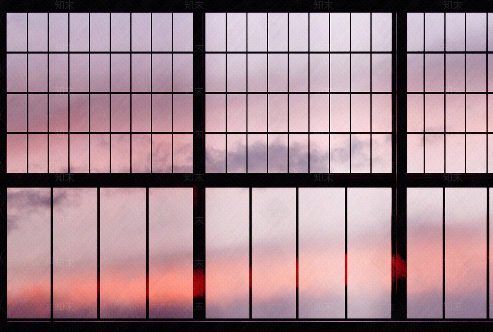 晚霞风景磨砂玻璃窗外景贴图下载【ID:1133184666】