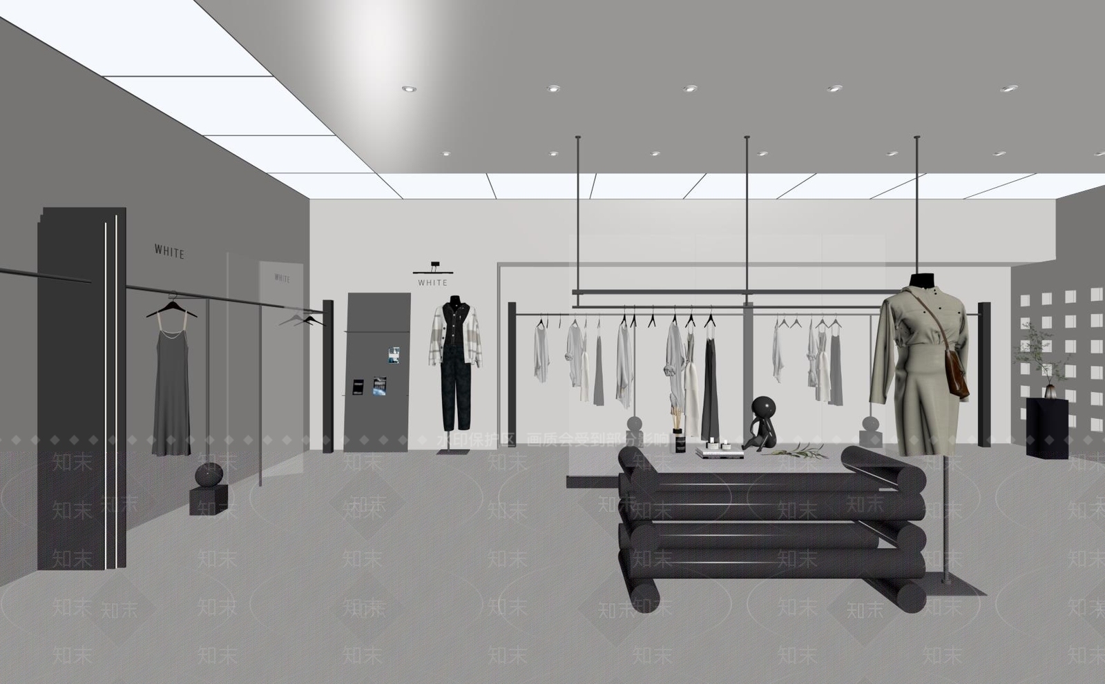 现代服装店SU模型下载【ID:1133185248】