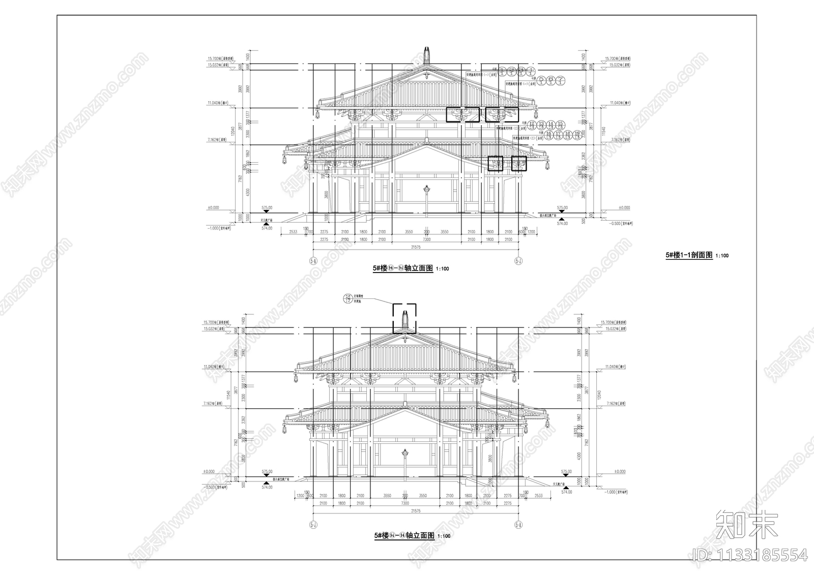 天王殿cad施工图下载【ID:1133185554】