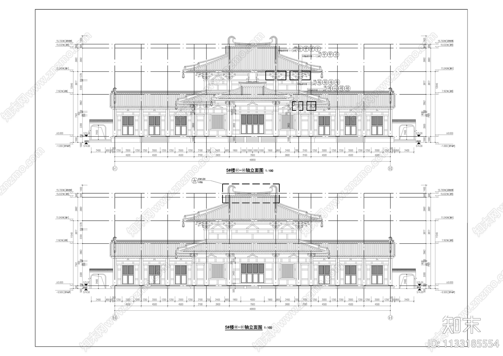 天王殿cad施工图下载【ID:1133185554】