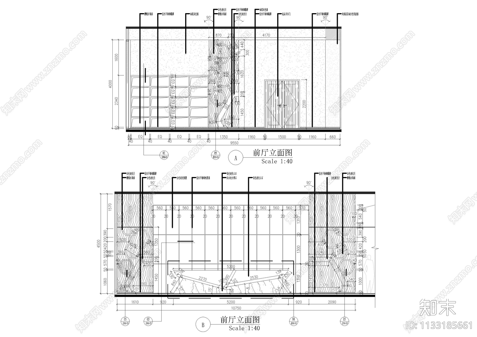 悦莱美健身俱乐部全套cad施工图下载【ID:1133185661】