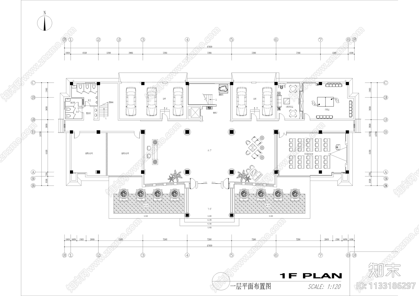 中式苏州办公楼全套cad施工图下载【ID:1133186297】