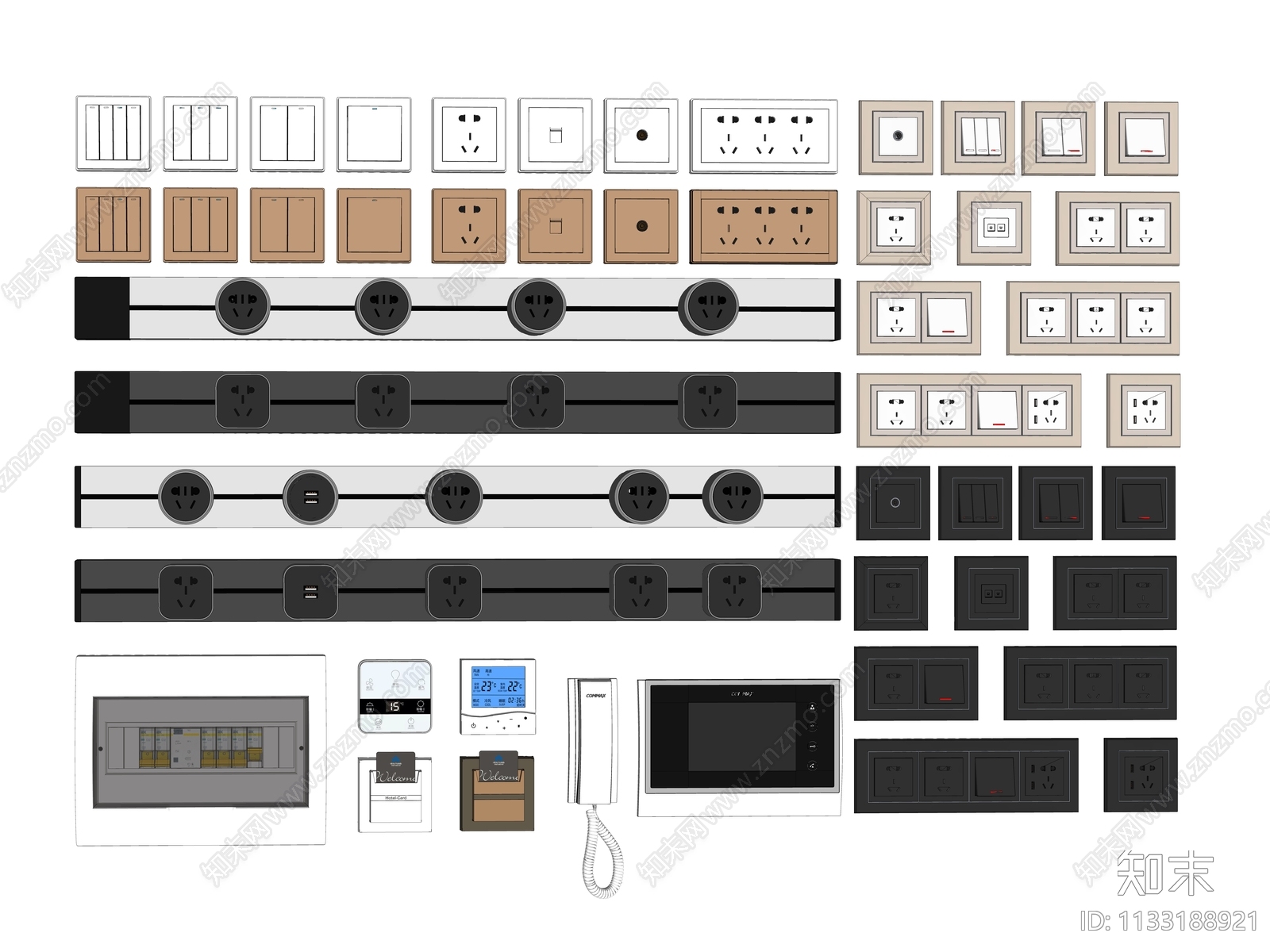 现代开关插座SU模型下载【ID:1133188921】