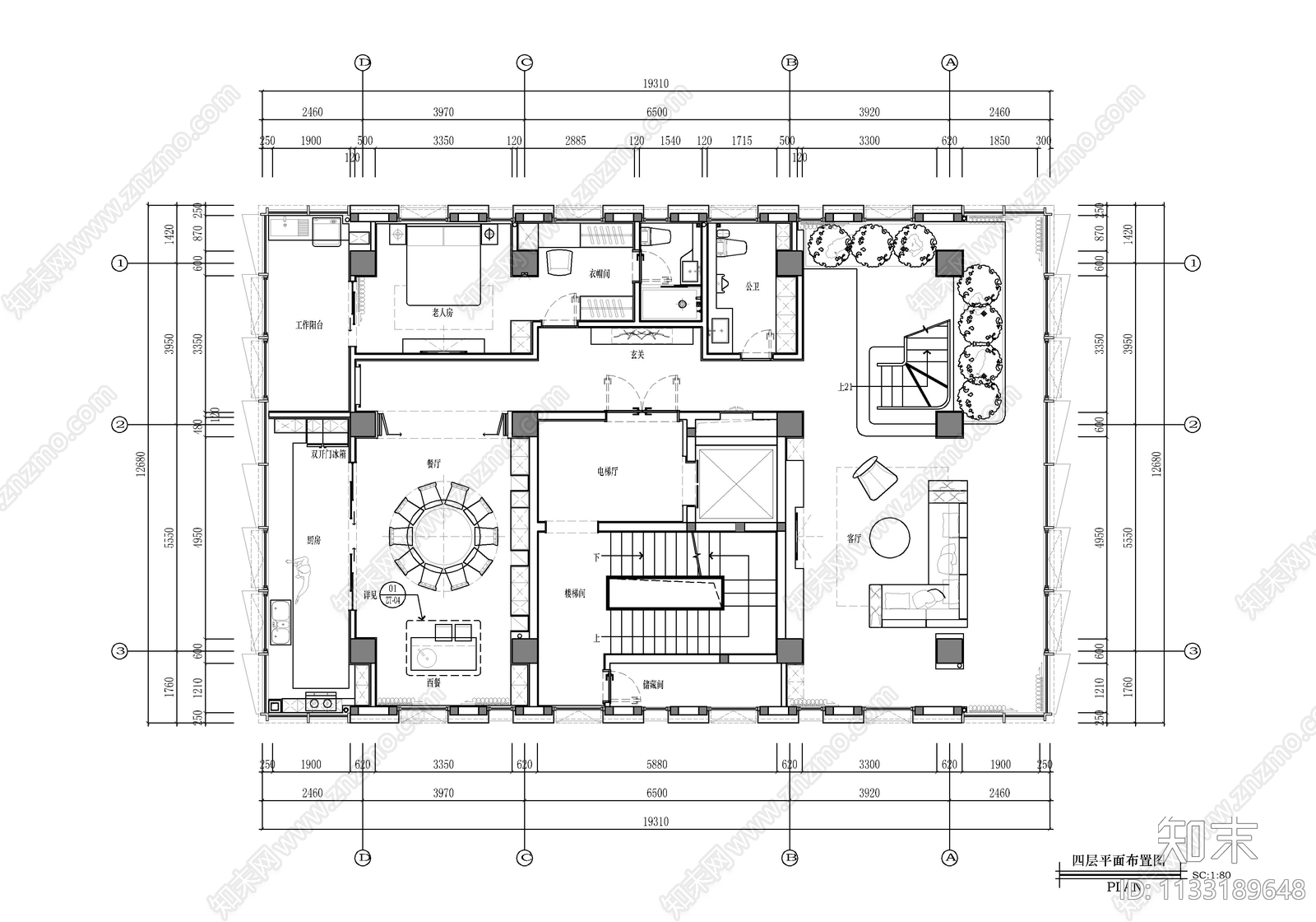 九层别墅cad施工图下载【ID:1133189648】