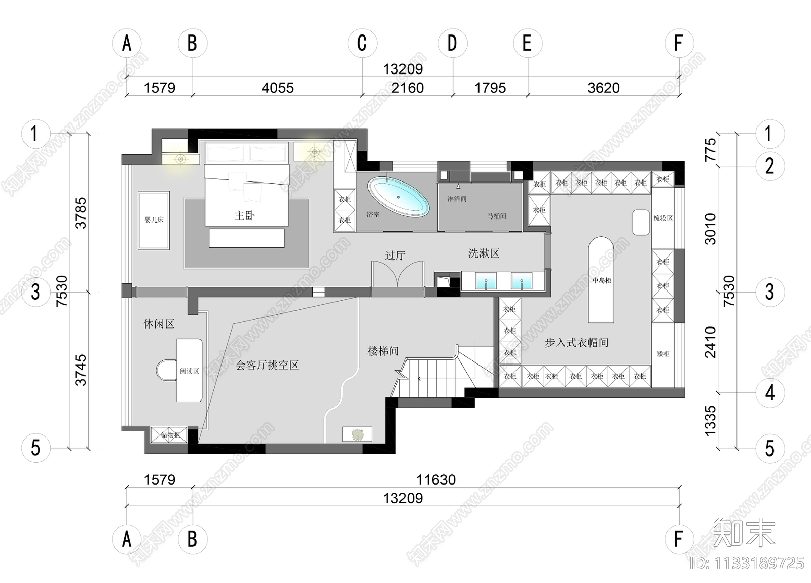 三层别墅cad施工图下载【ID:1133189725】