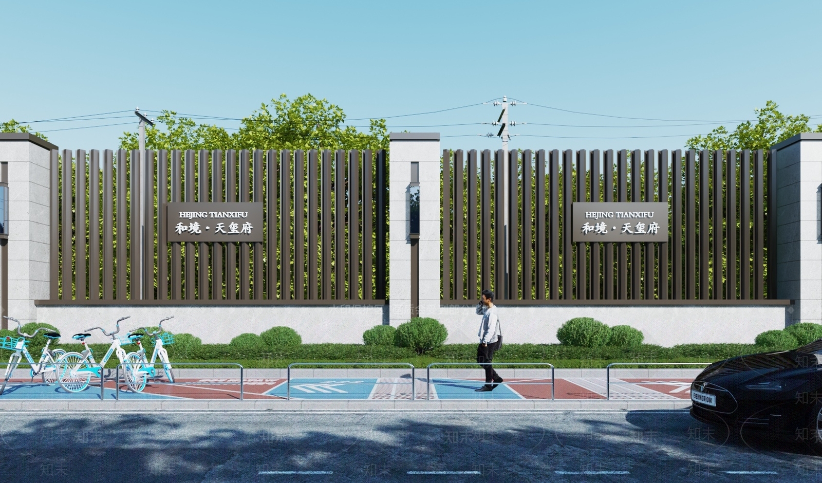 现代围墙3D模型下载【ID:1133191010】