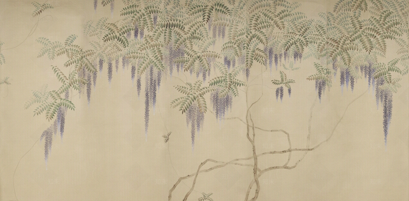 日式紫藤壁画贴图下载【ID:1133191320】