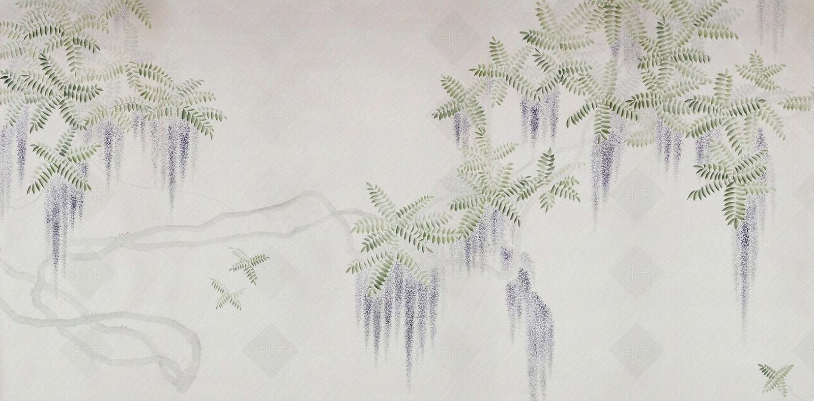 日式紫藤壁画贴图下载【ID:1133191716】