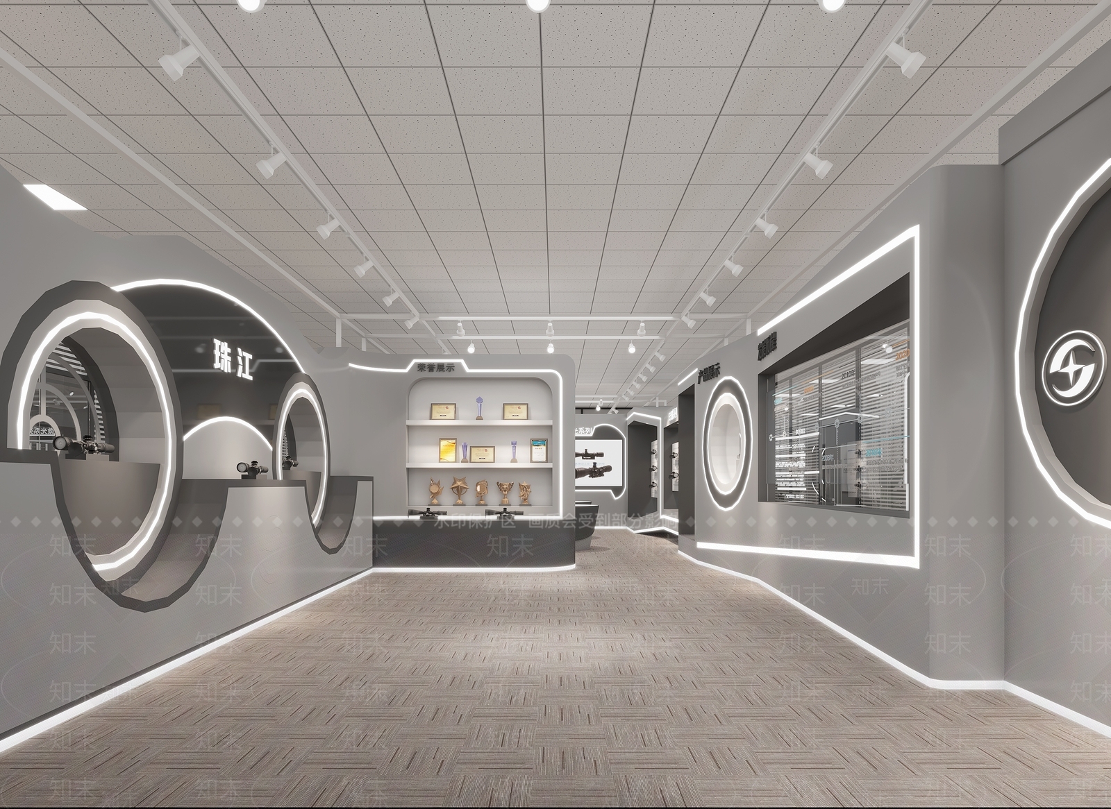 现代瞄准镜展厅3D模型下载【ID:1133195791】