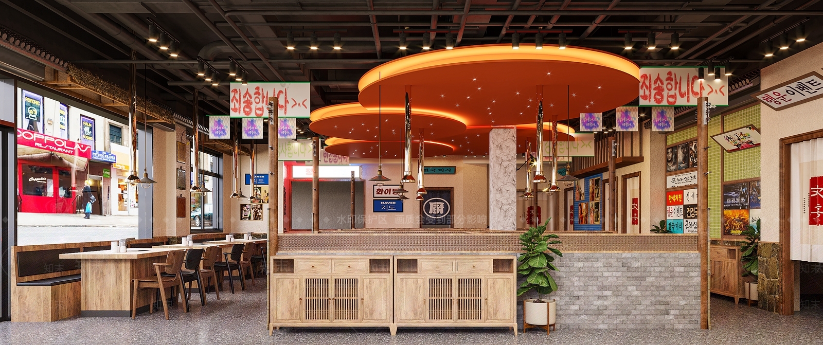 现代日韩餐厅3D模型下载【ID:1133197139】