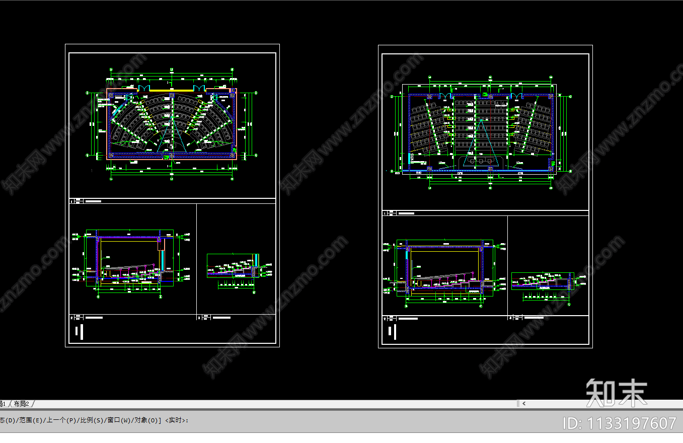 阶梯课室平面剖面图cad施工图下载【ID:1133197607】