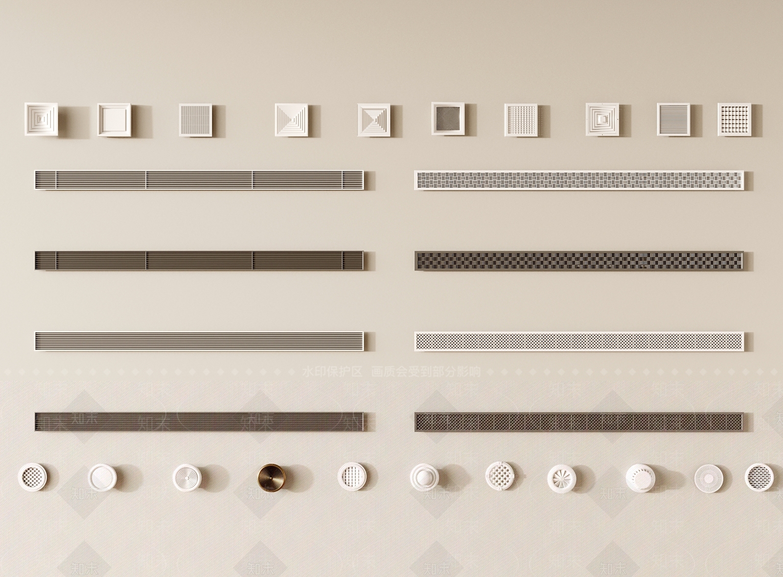 中央空调出风口3D模型下载【ID:1133199144】