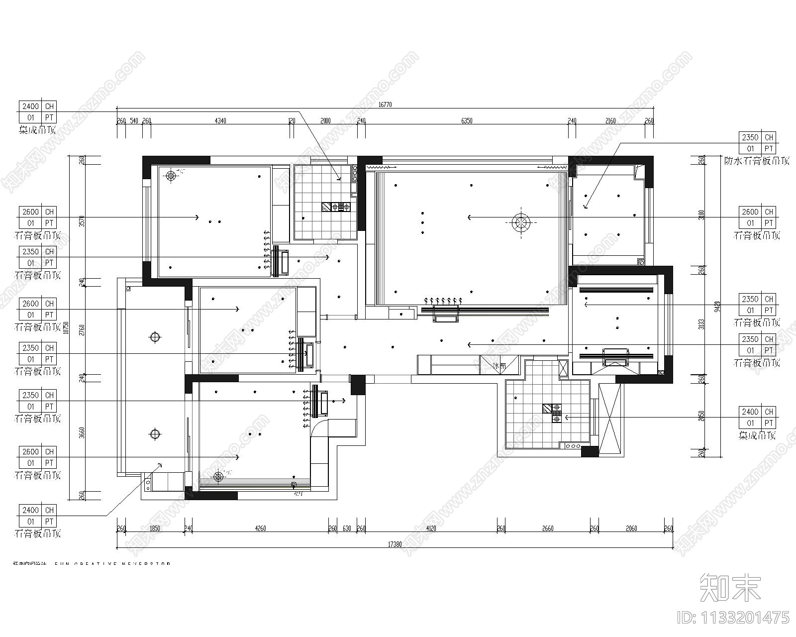 现代极简住宅全套施工图下载【ID:1133201475】