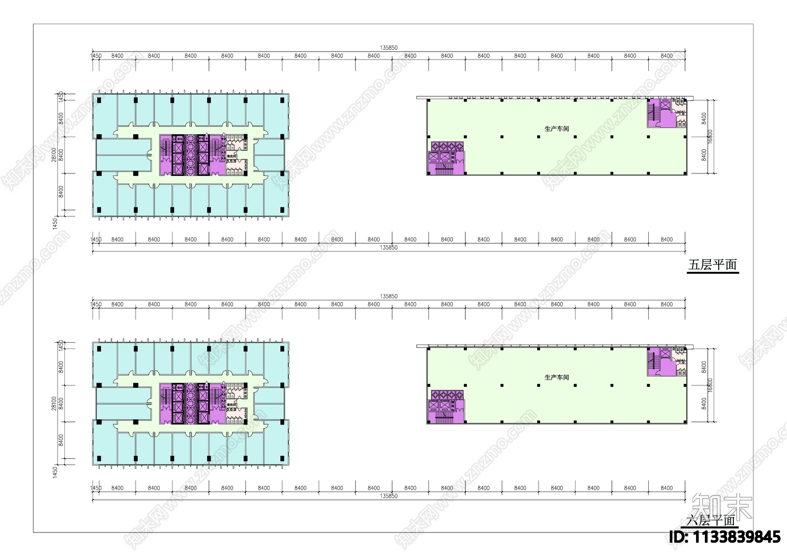 江宁办公楼建筑效果图cad施工图下载【ID:1133839845】