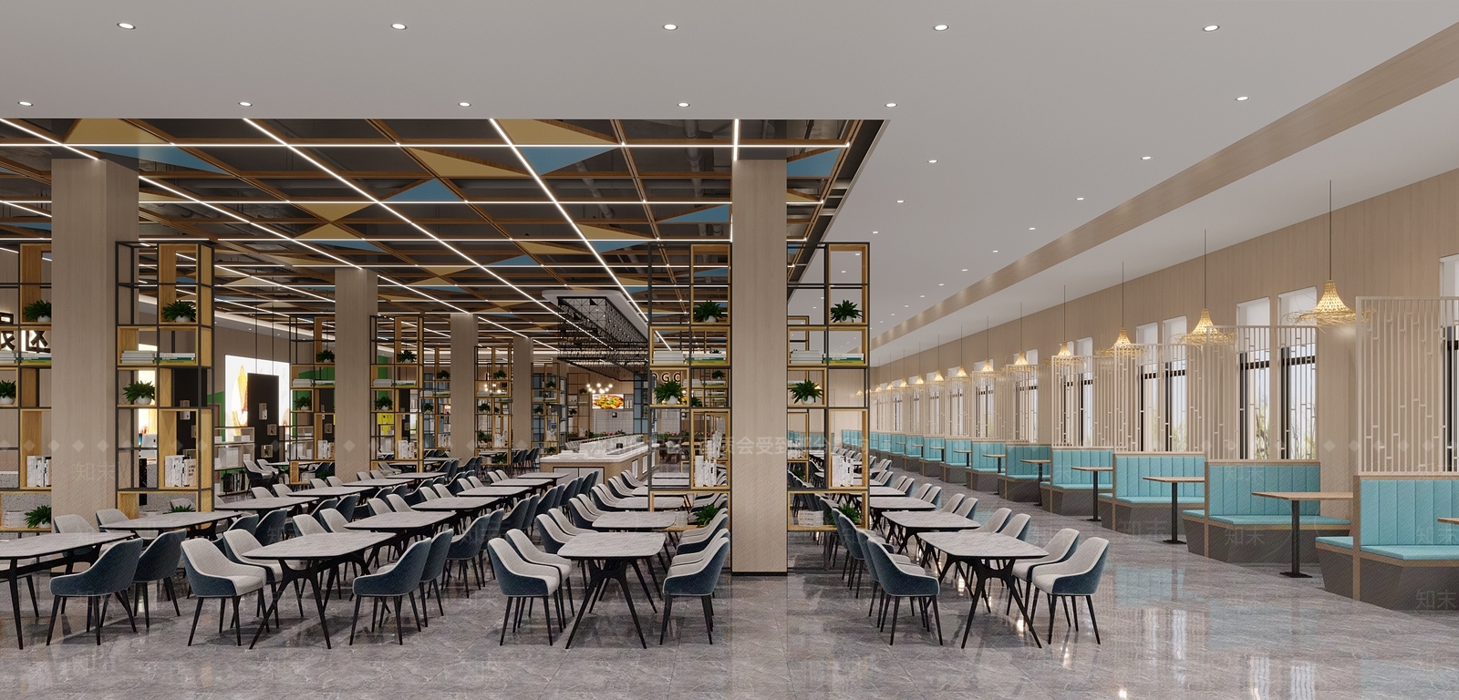 现代食堂餐厅3D模型下载【ID:1133213025】
