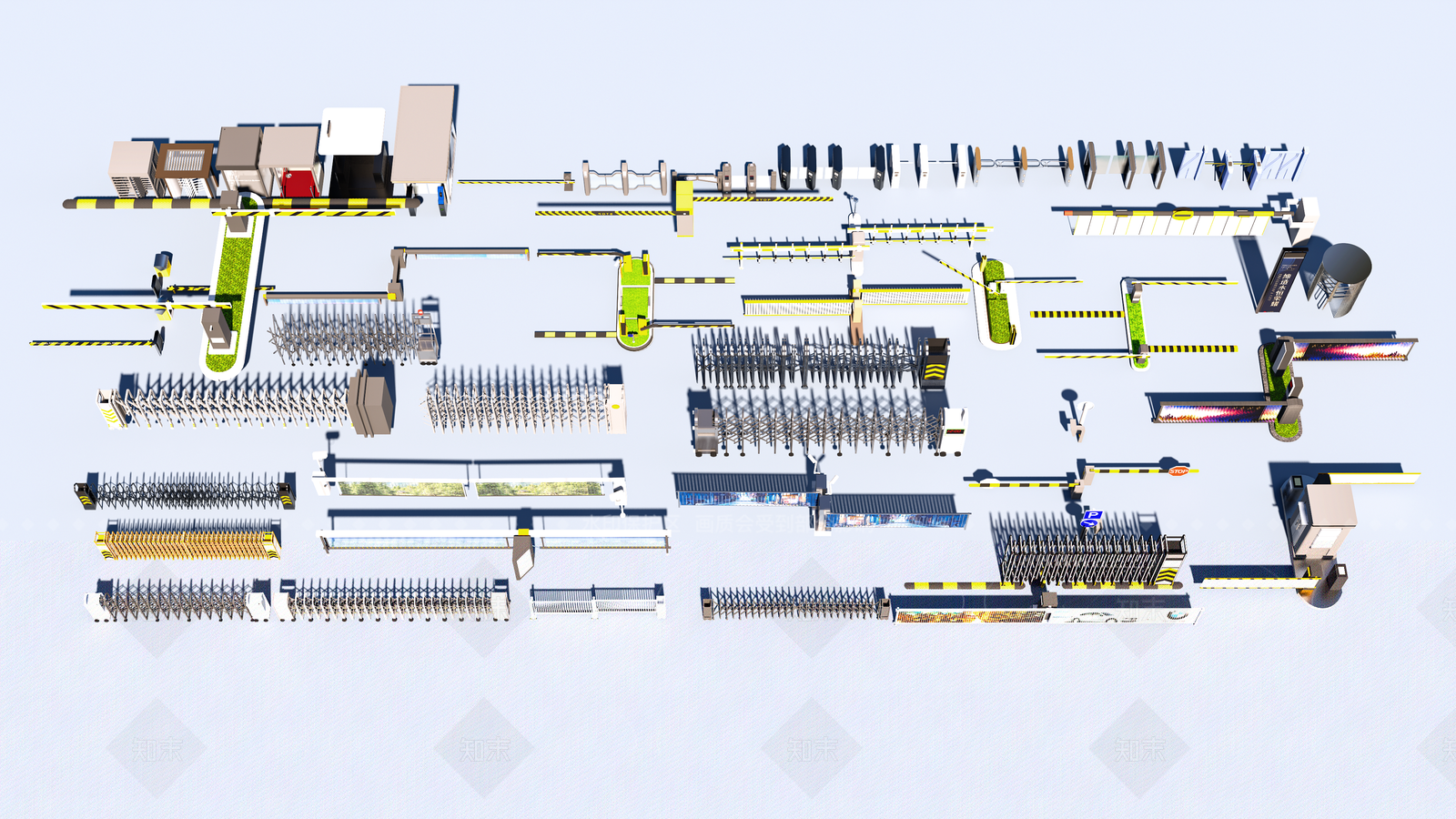 道闸栏杆SU模型下载【ID:1133214186】
