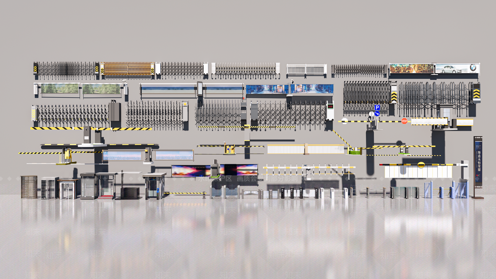 道闸栏杆SU模型下载【ID:1133214237】