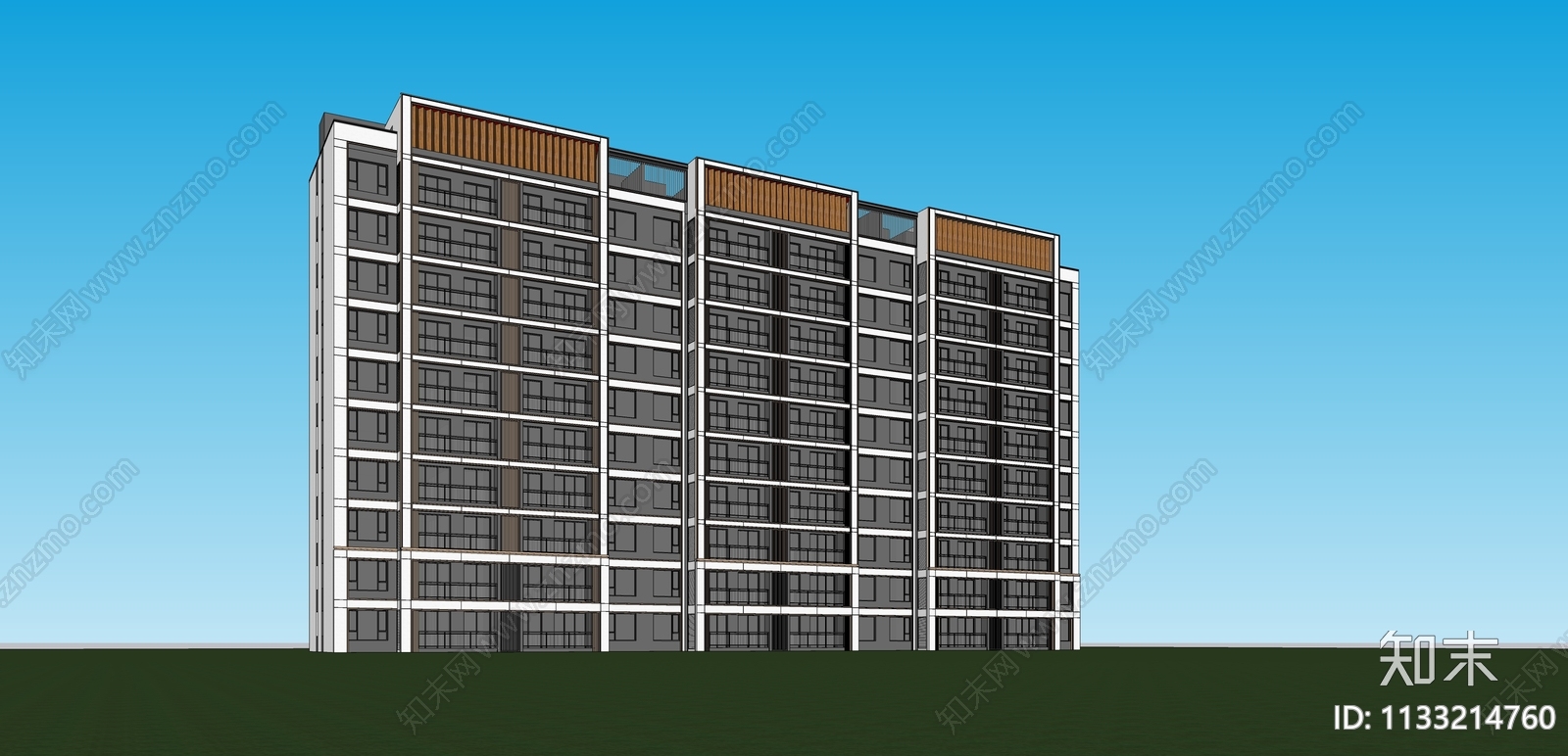 现代简约多层住宅SU模型下载【ID:1133214760】