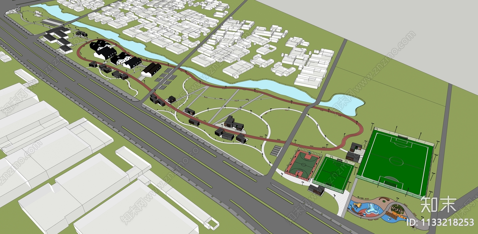 现代体育公园SU模型下载【ID:1133218253】