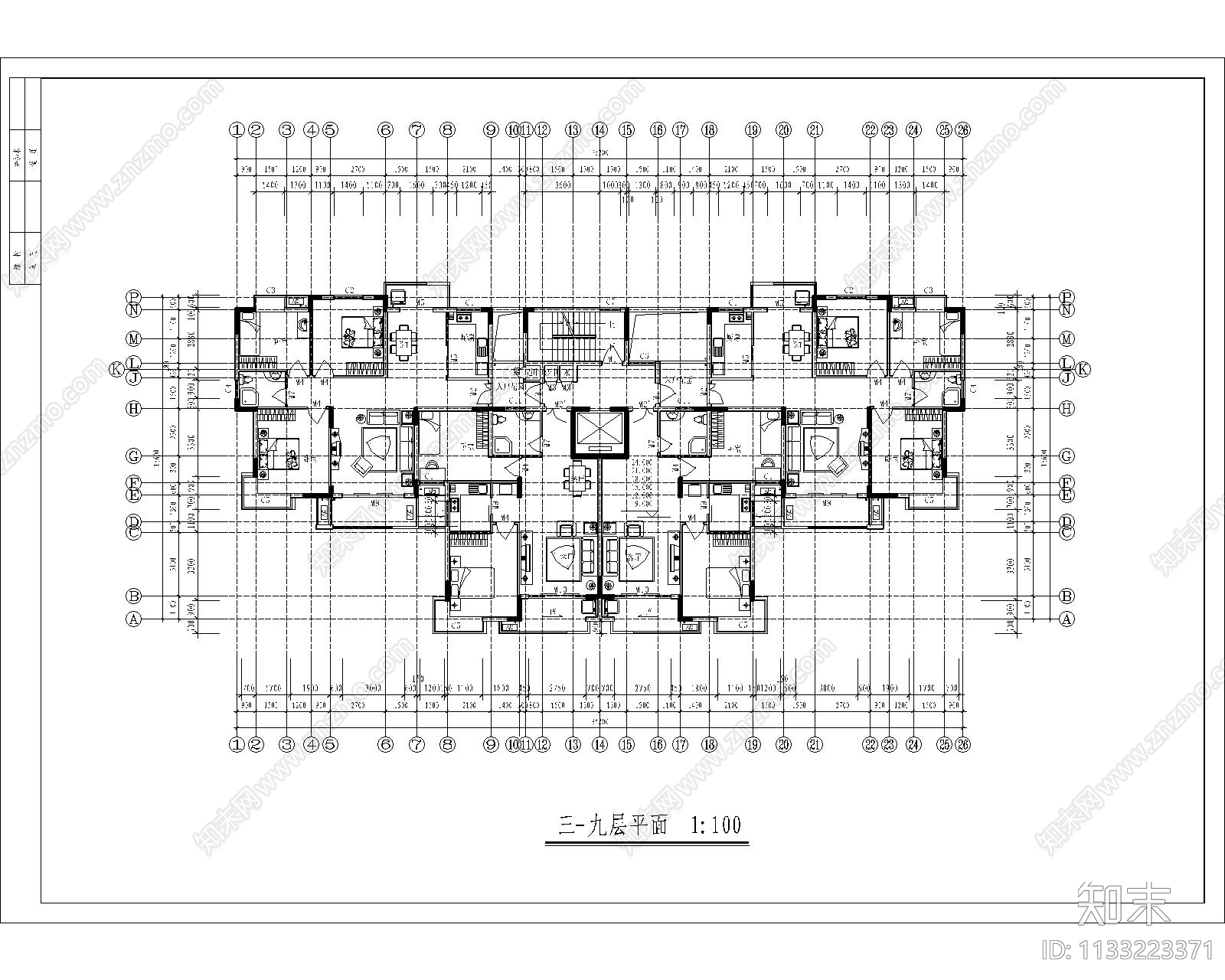 凤凰花园小区建筑cad施工图下载【ID:1133223371】