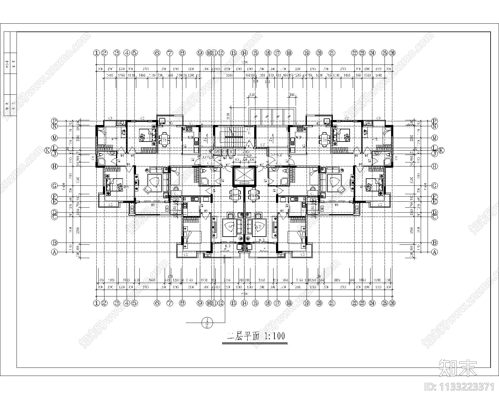 凤凰花园小区建筑cad施工图下载【ID:1133223371】