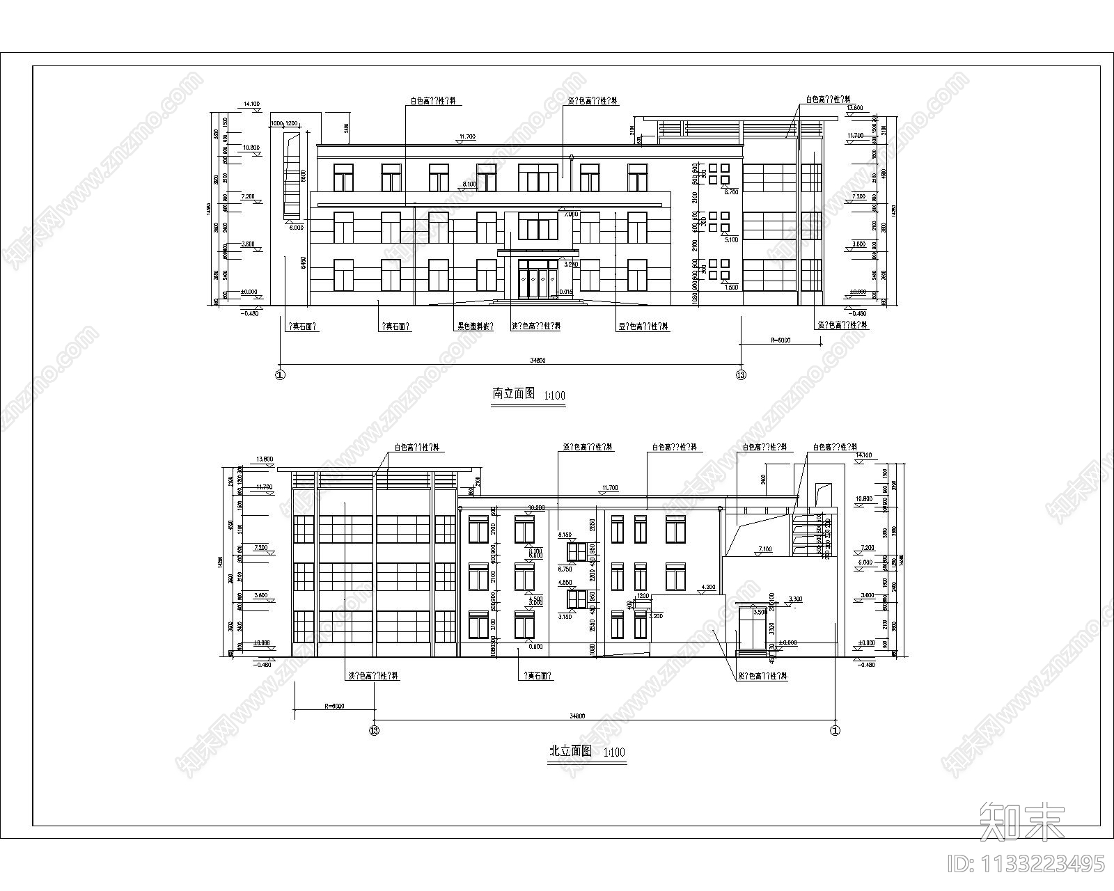 会所全套建筑cad施工图下载【ID:1133223495】