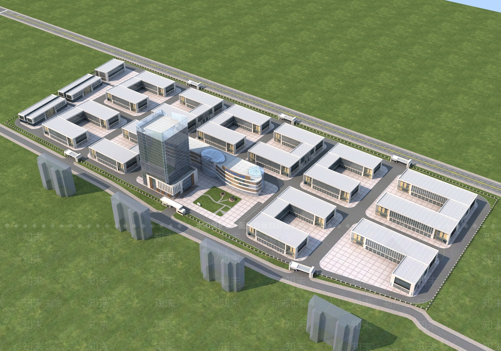 现代工业厂房3D模型下载【ID:1133229854】