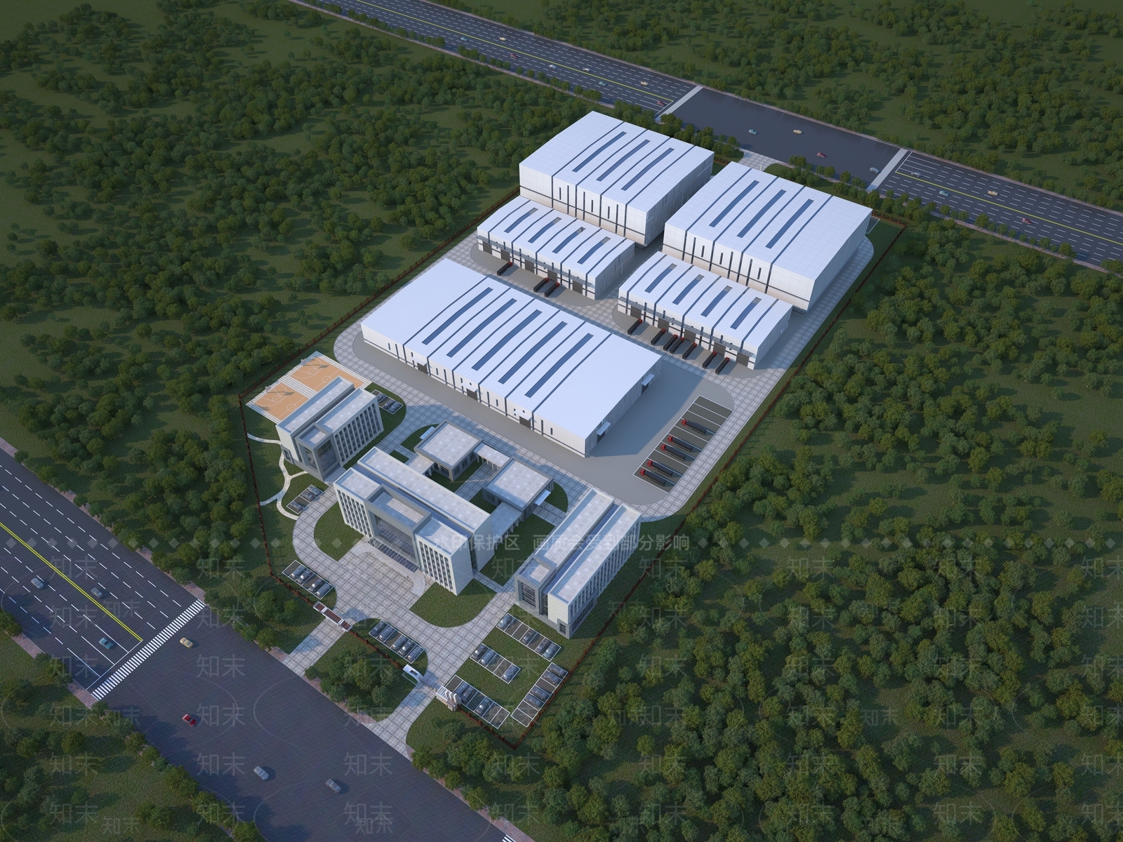 现代工业厂房3D模型下载【ID:1133230611】