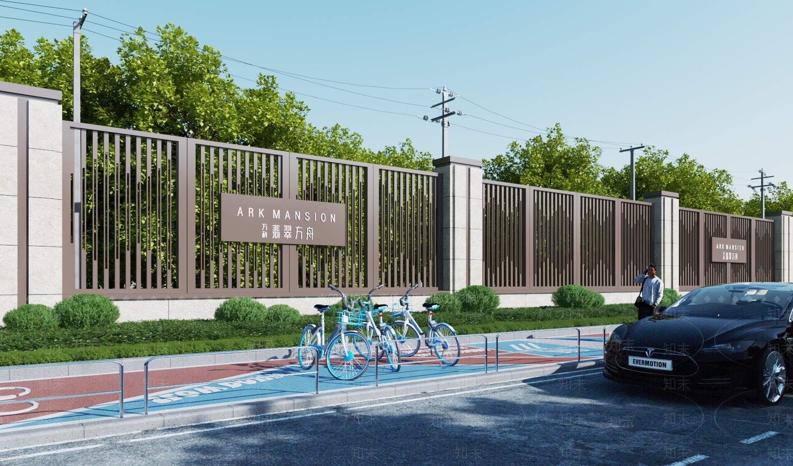 现代围墙3D模型下载【ID:1133230891】