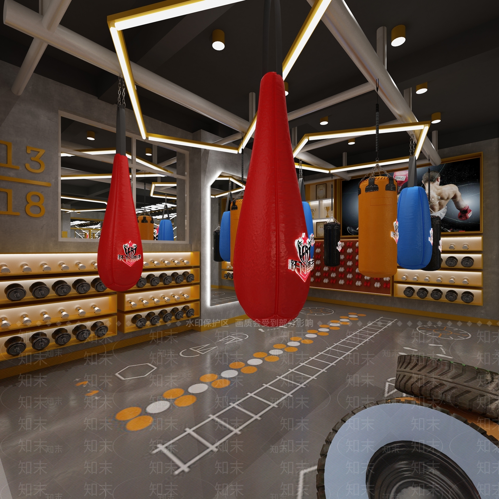 现代健身房3D模型下载【ID:1133235075】