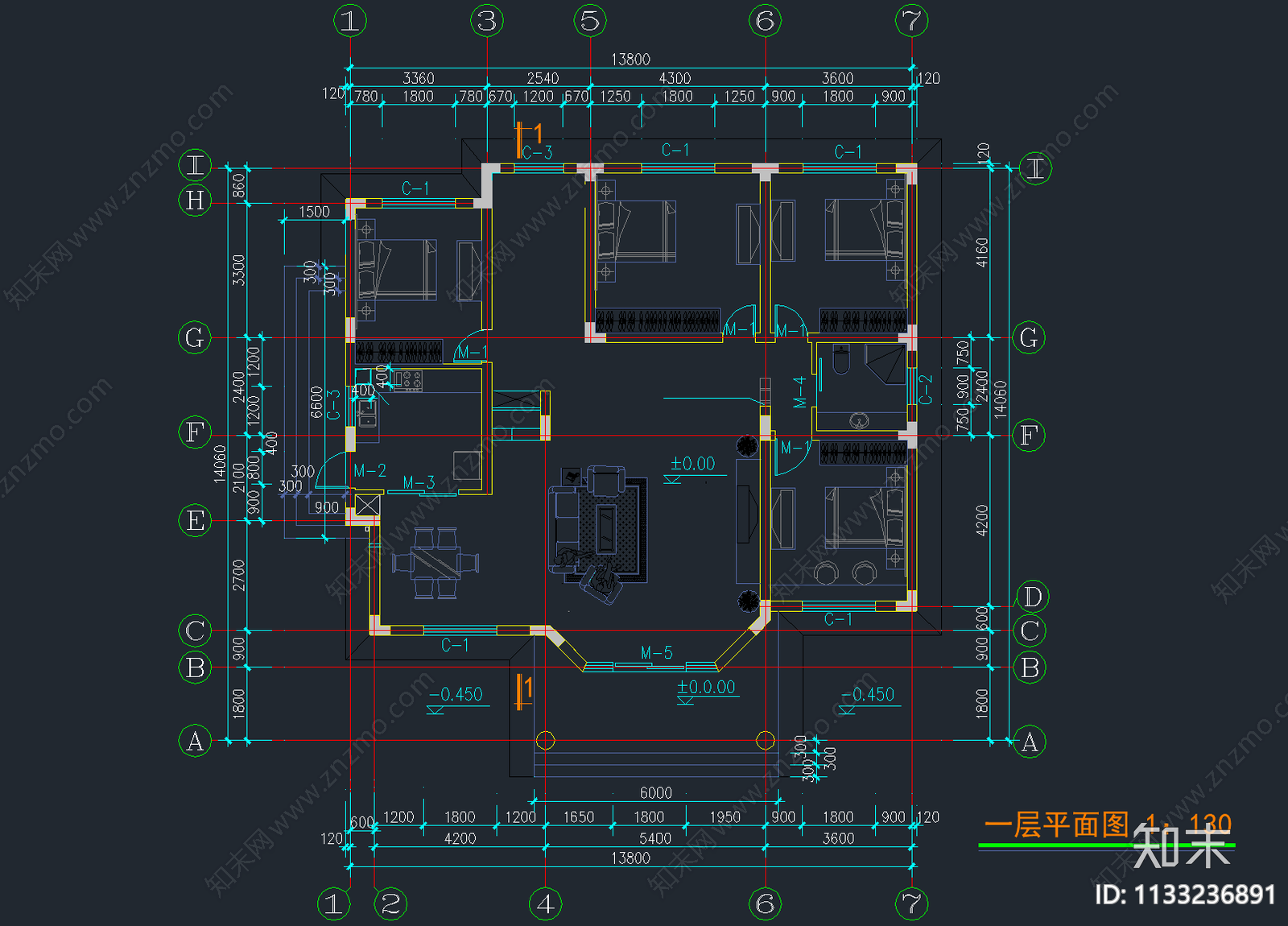 243套自建房建筑cad施工图下载【ID:1133236891】