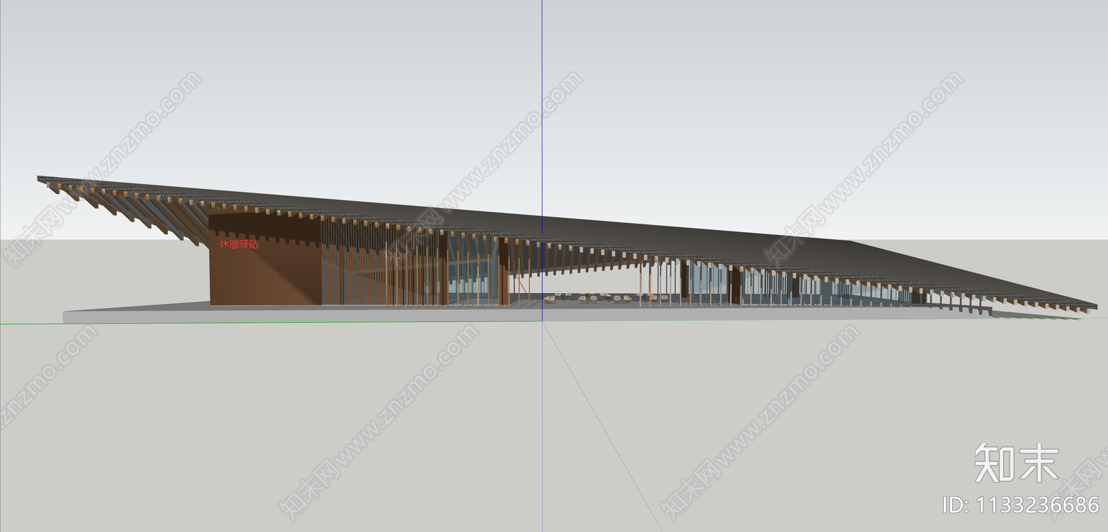 现代休憩驿站SU模型下载【ID:1133236686】