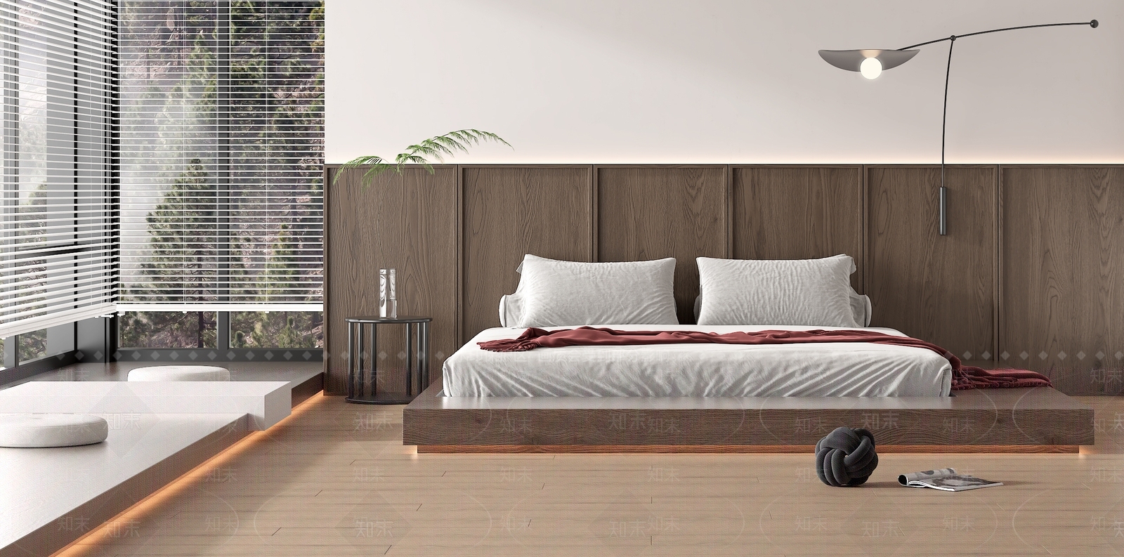 现代榻榻米双人床3D模型下载【ID:1133238705】