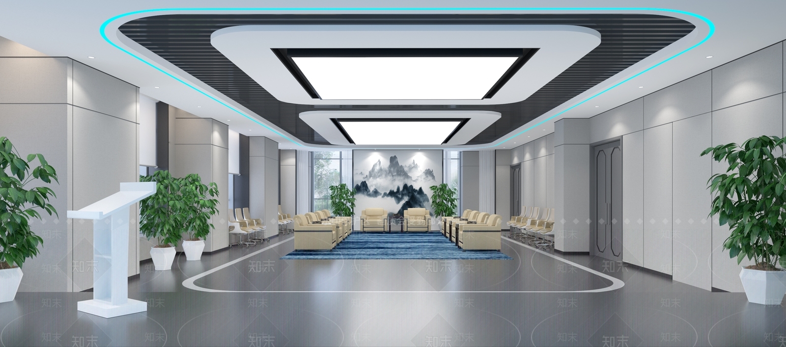 现代会客厅3D模型下载【ID:1133407167】