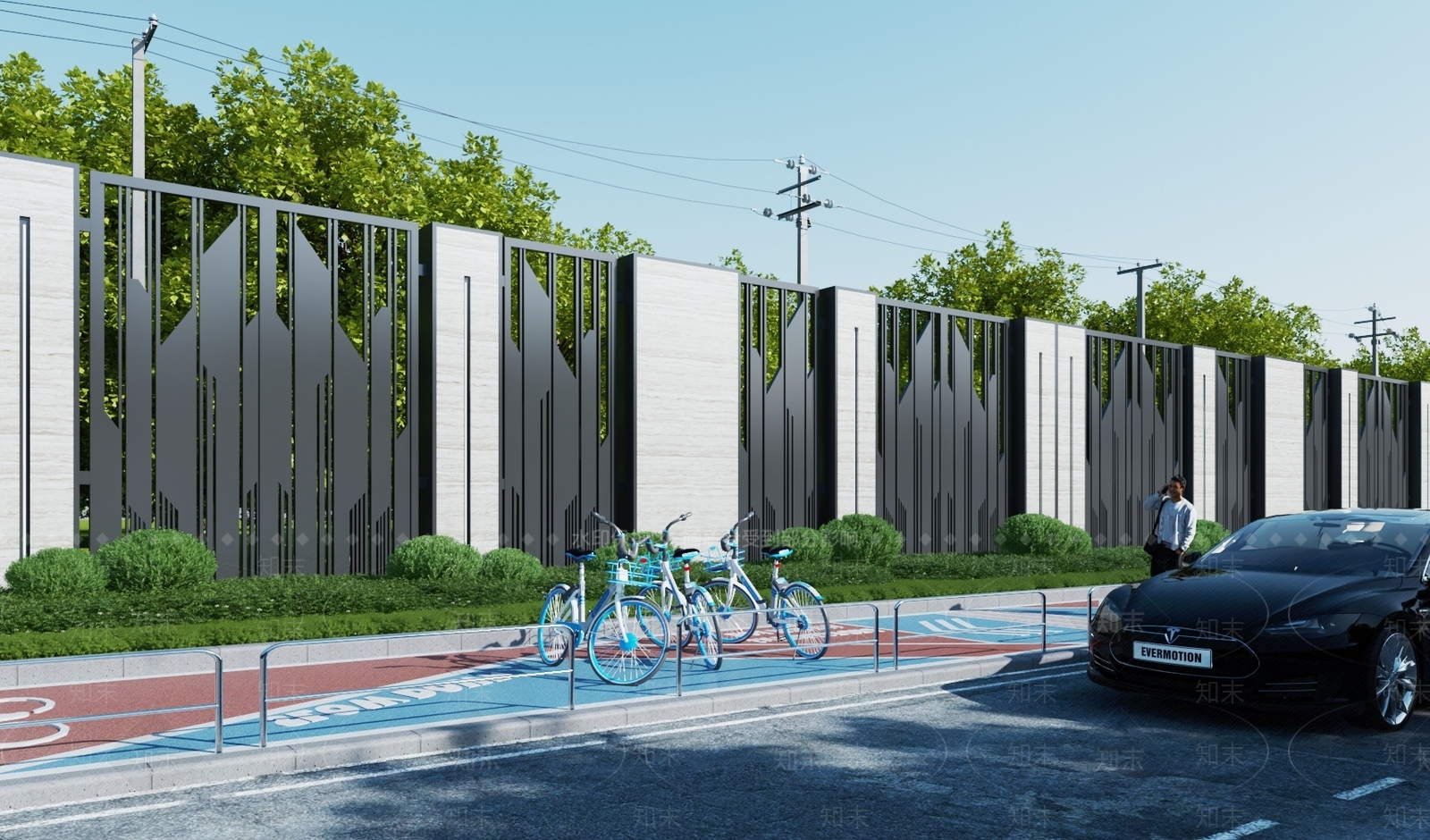 现代围墙3D模型下载【ID:1133241280】