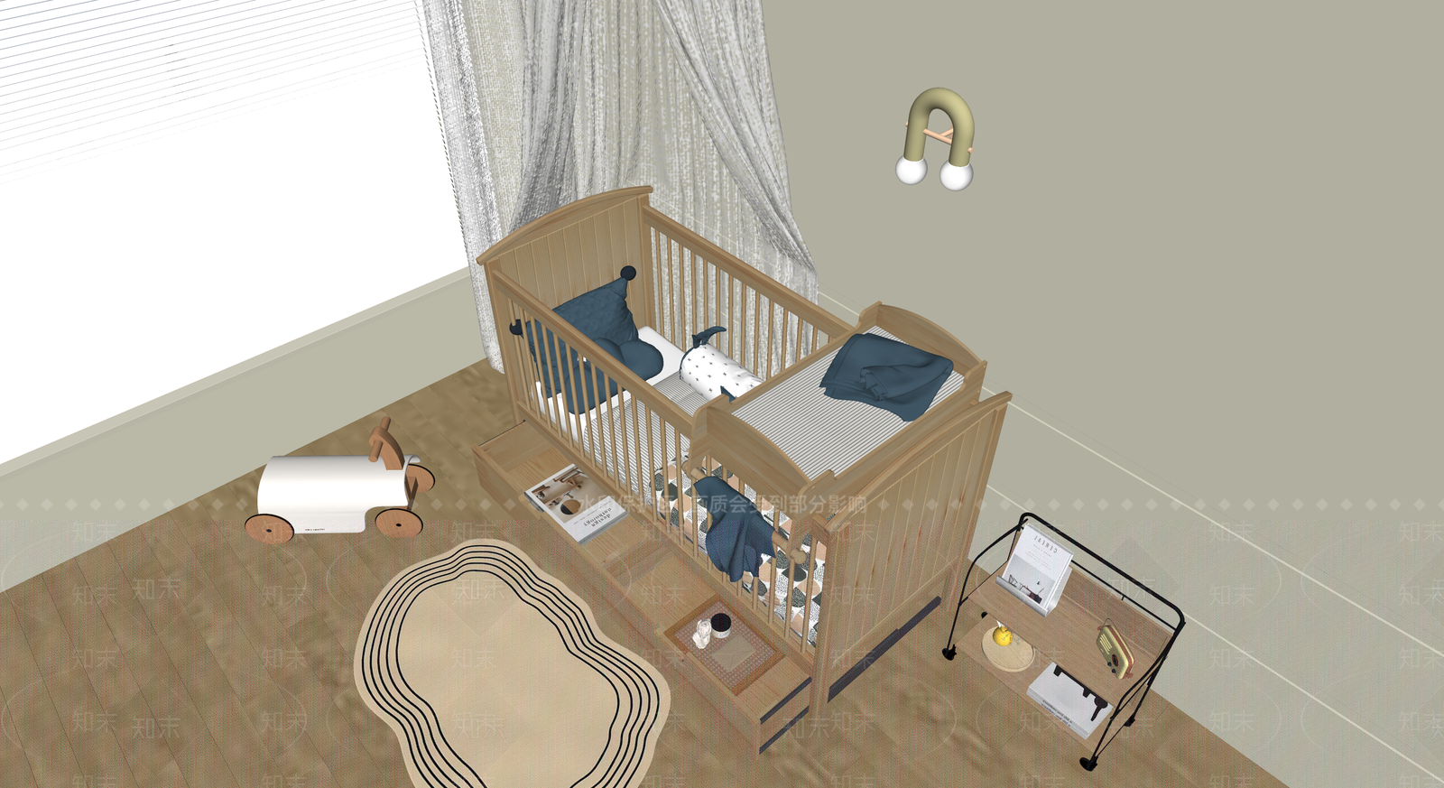 北欧婴儿床SU模型下载【ID:1133248061】