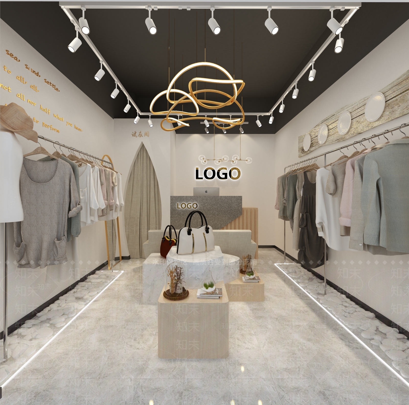 现代服装鞋店3D模型下载【ID:1133248905】
