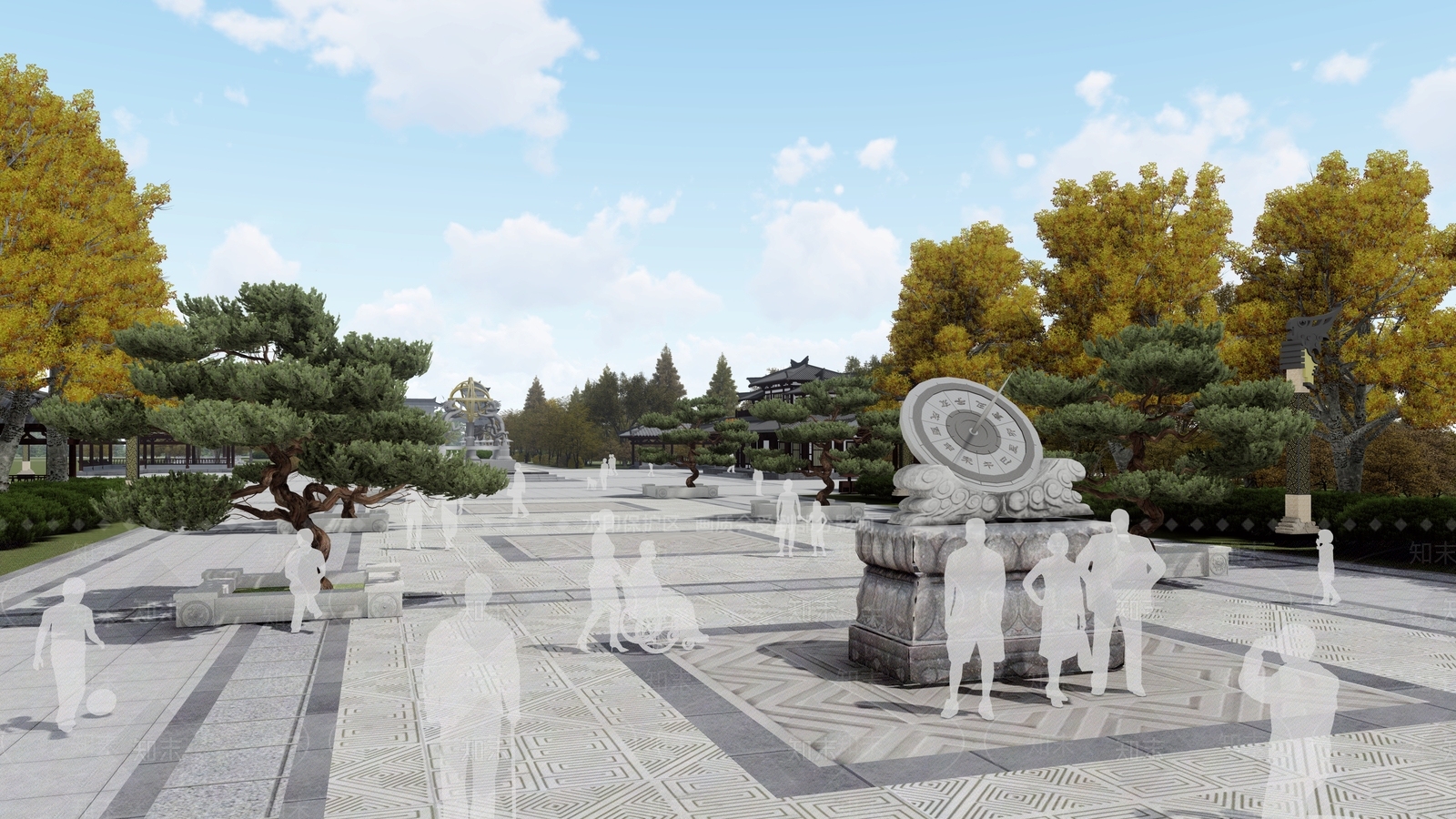 中式景观公园SU模型下载【ID:1133251769】