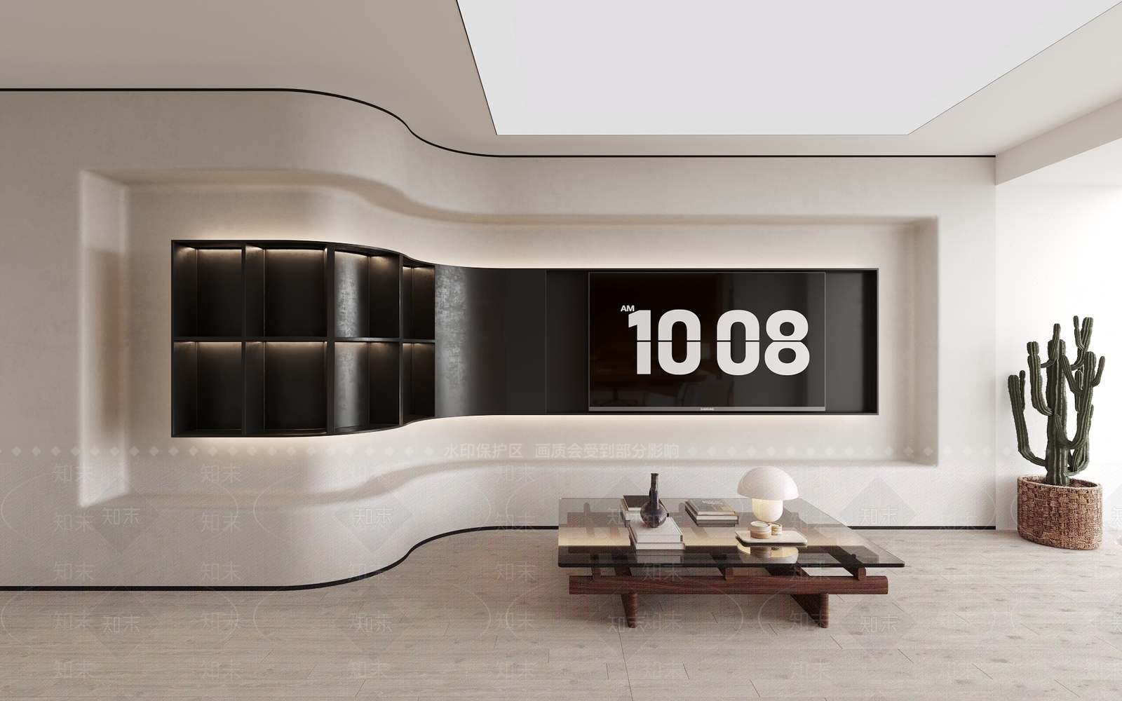 侘寂异形电视机墙3D模型下载【ID:1133252474】