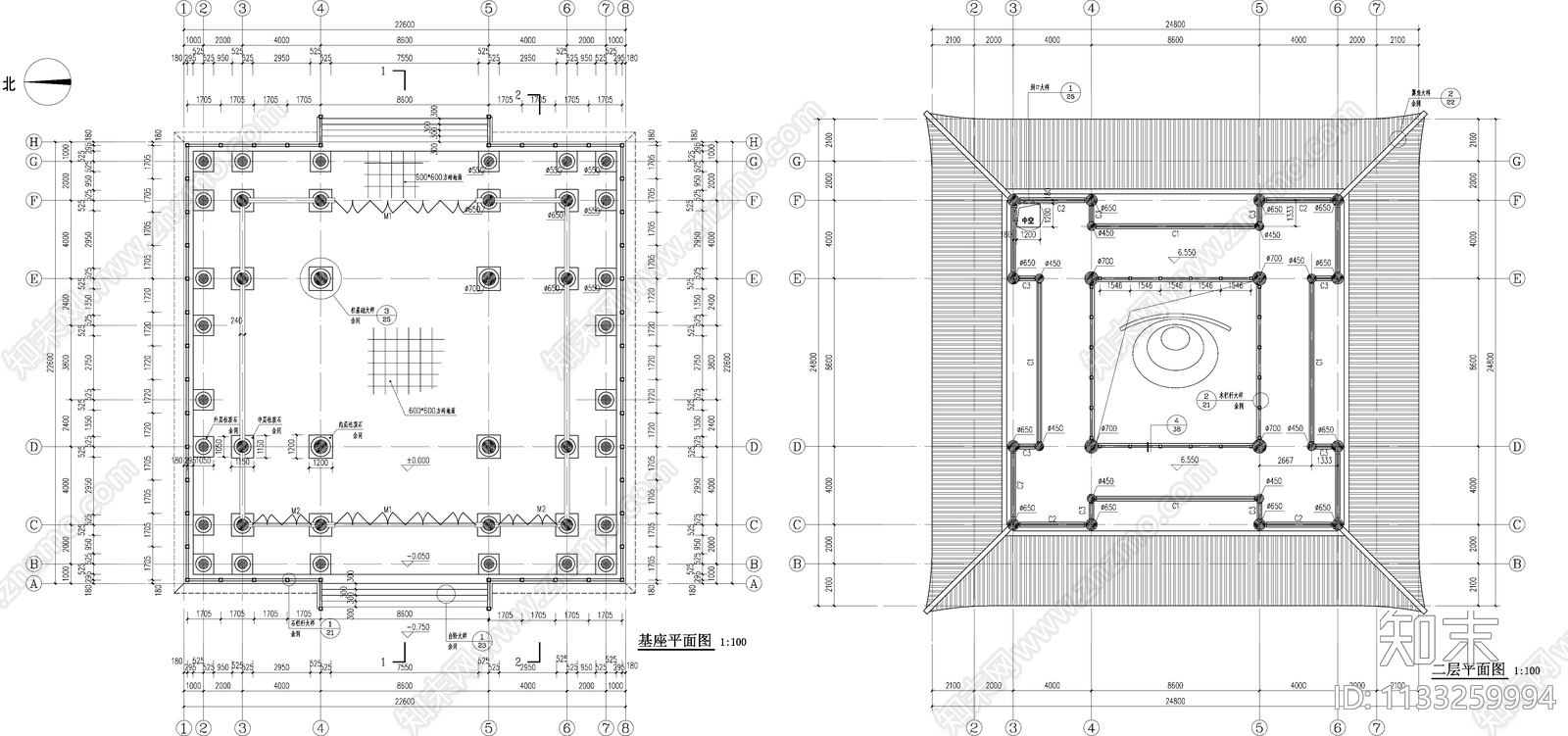 阁楼古建筑cad施工图下载【ID:1133259994】