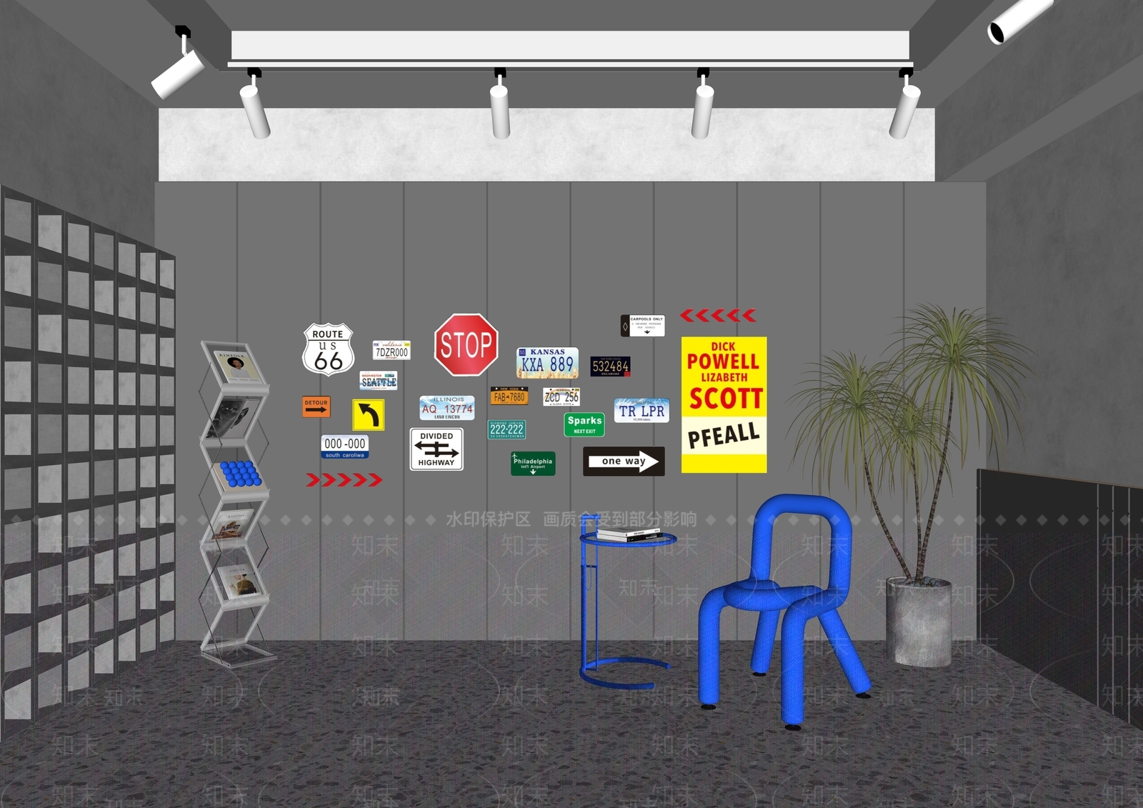 现代奶茶店休息区SU模型下载【ID:1133260605】