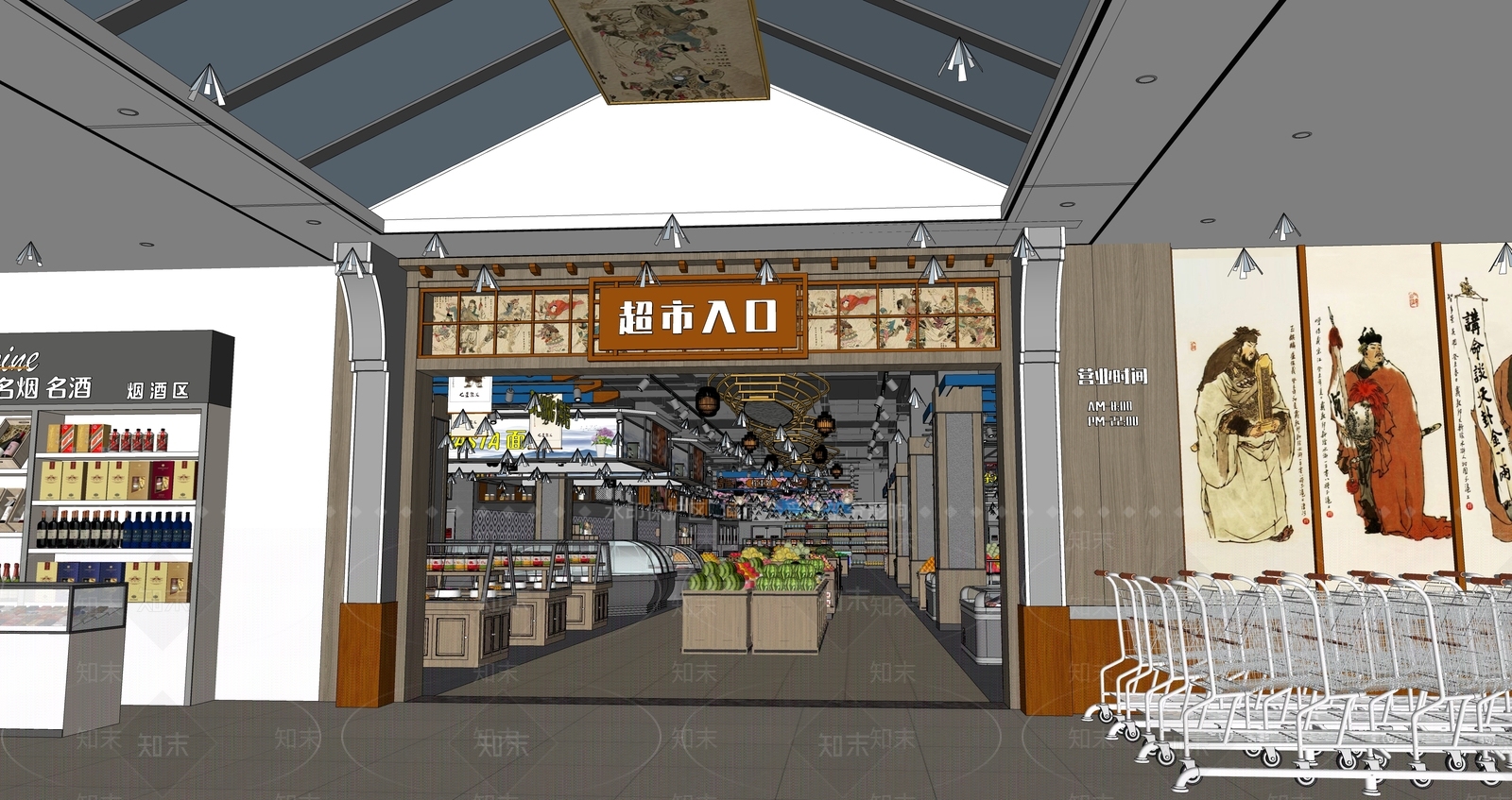 现代商场百货超市SU模型下载【ID:1133262679】